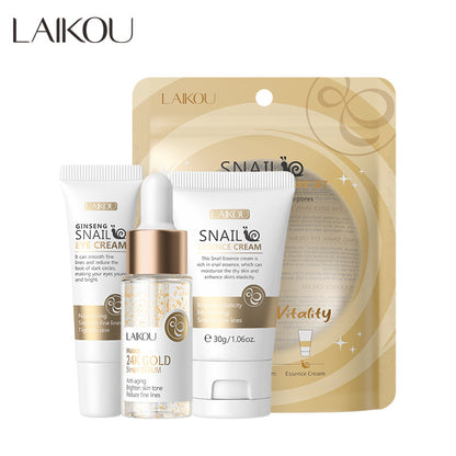 LAIKOU 24K Golden Vitamin C Sakura Skin Care Set, Face Cream, Serum, Eye