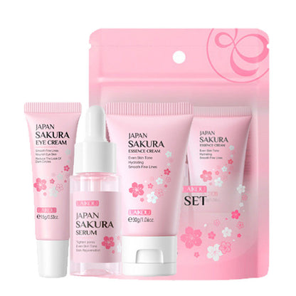 LAIKOU 24K Golden Vitamin C Sakura Skin Care Set, Face Cream, Serum, Eye