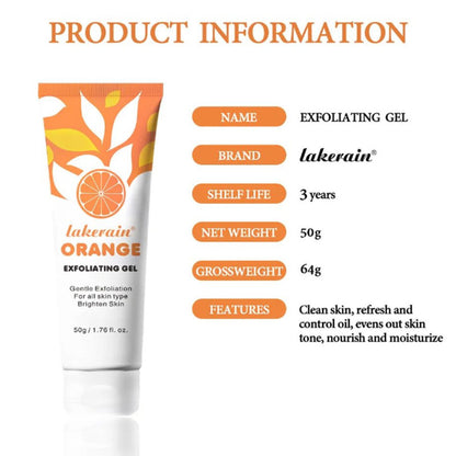Orange Exfoliating Gel, Dead Spot Remover & Brighten Peeling for Whiten Hydrating Skin Care